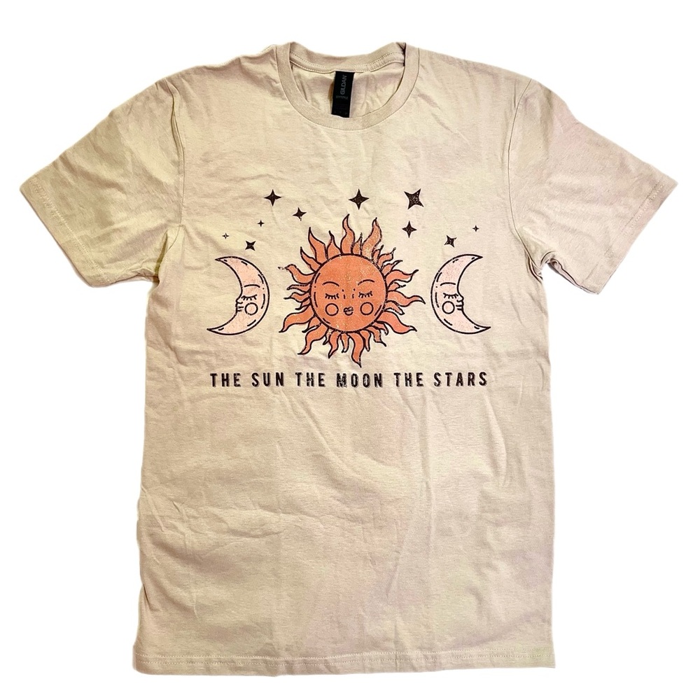 Cream Sun and Moon Graphic Tee